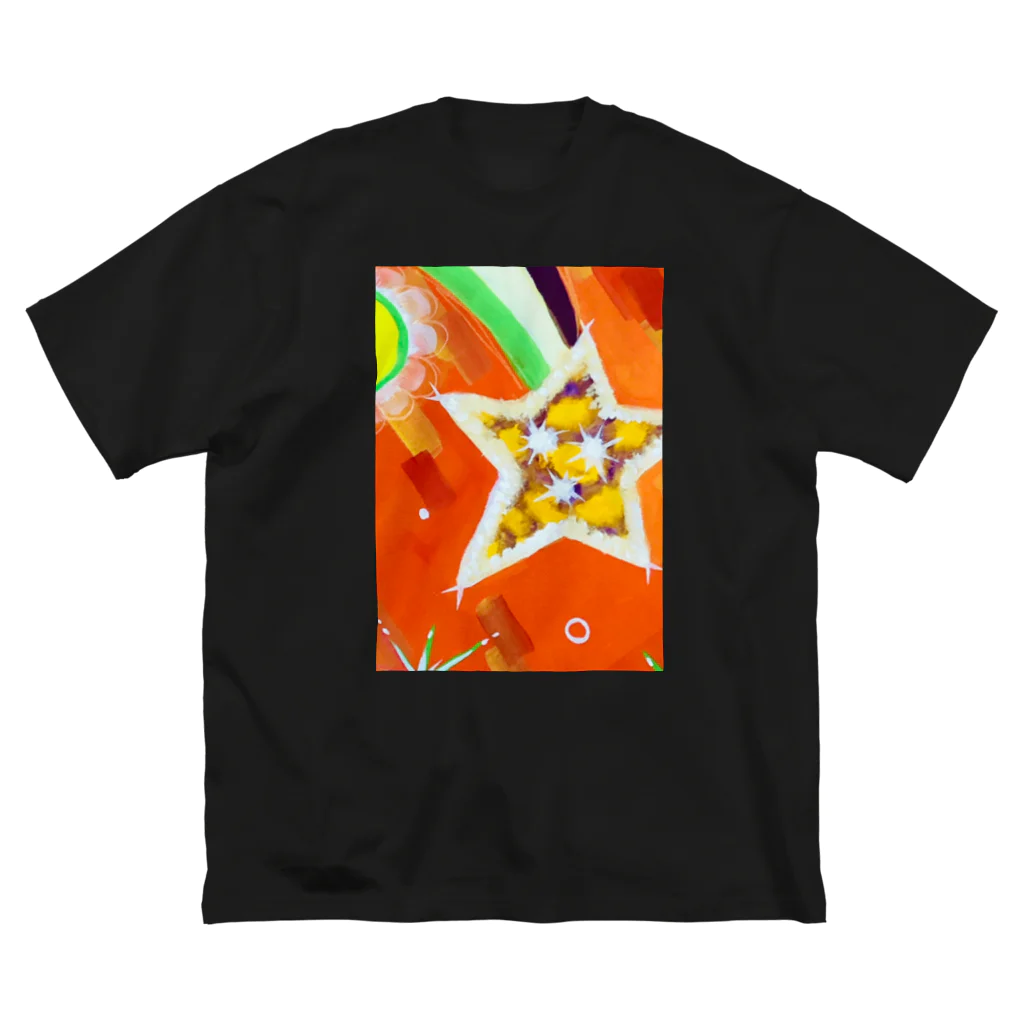 🐶シュナといろいろ🎨の流れ星　(オレンジ) ビッグシルエットTシャツ