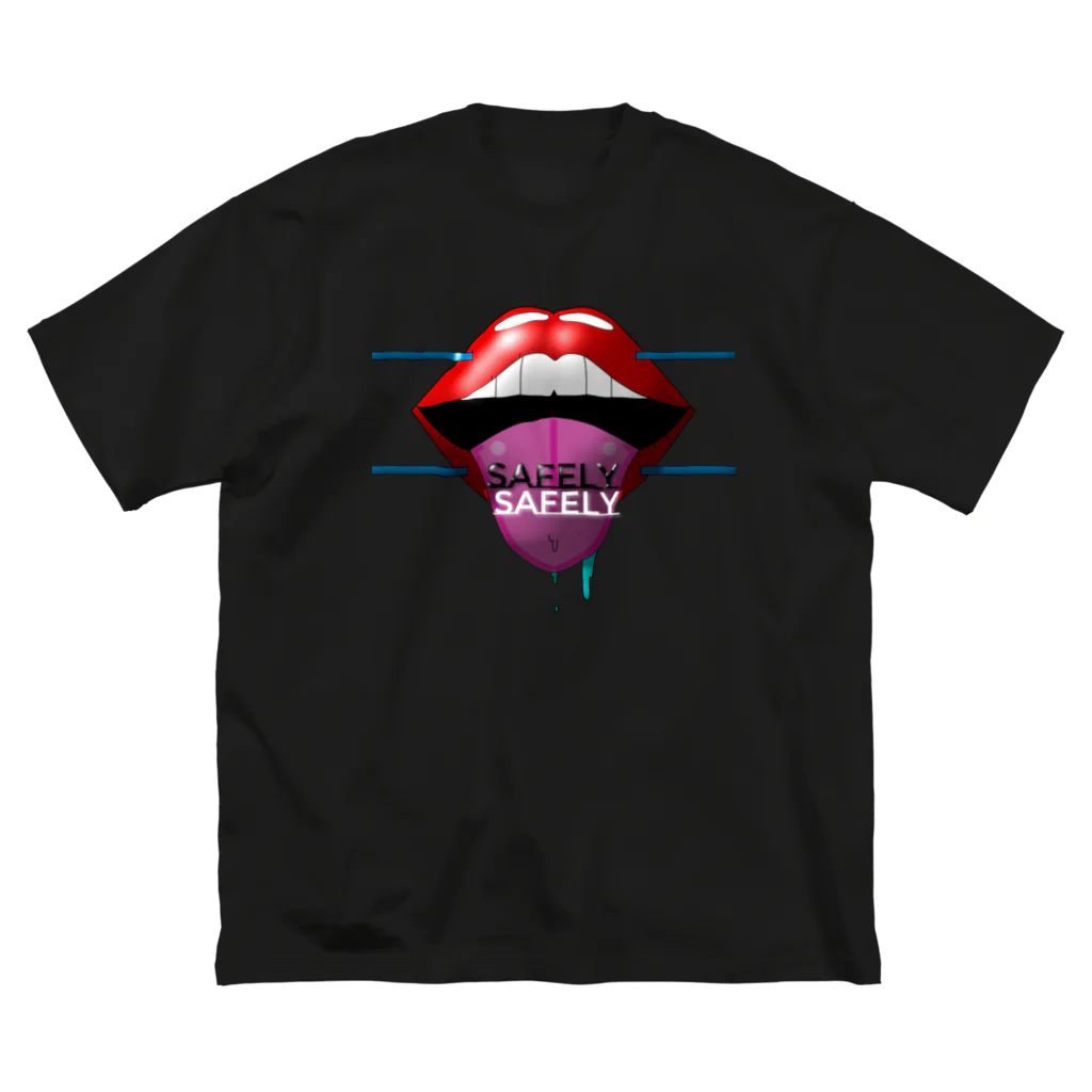 SafelyのLip mask ビッグシルエットTシャツ