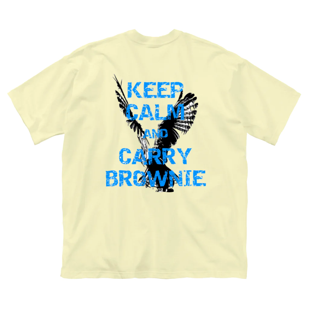 座敷ふくろうのKEEP CALM AND CARRY BROWNIE Big T-Shirt