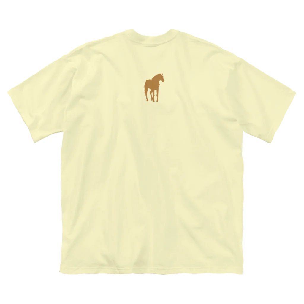 キャンプグッズ【tゑnt by leaf】の馬シルエット　バックプリント 루즈핏 티셔츠