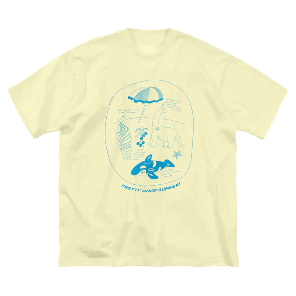 Futakawa Mayuのグッズショップの夏図鑑シリーズ　恐竜　カラー ビッグシルエットTシャツ