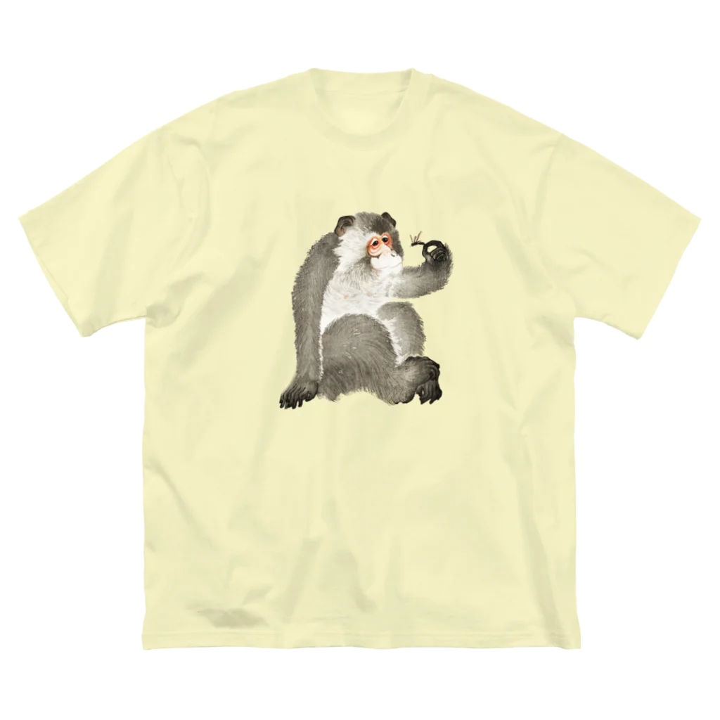 MUGEN ARTの小原古邨　猿と蜻蛉（猿と虫）Ohara Koson / Monkey with insect ビッグシルエットTシャツ