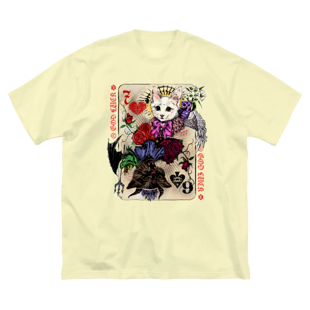 GOD LUCK💀to youの♥️ねこトランプ♠️天使 Big T-Shirt