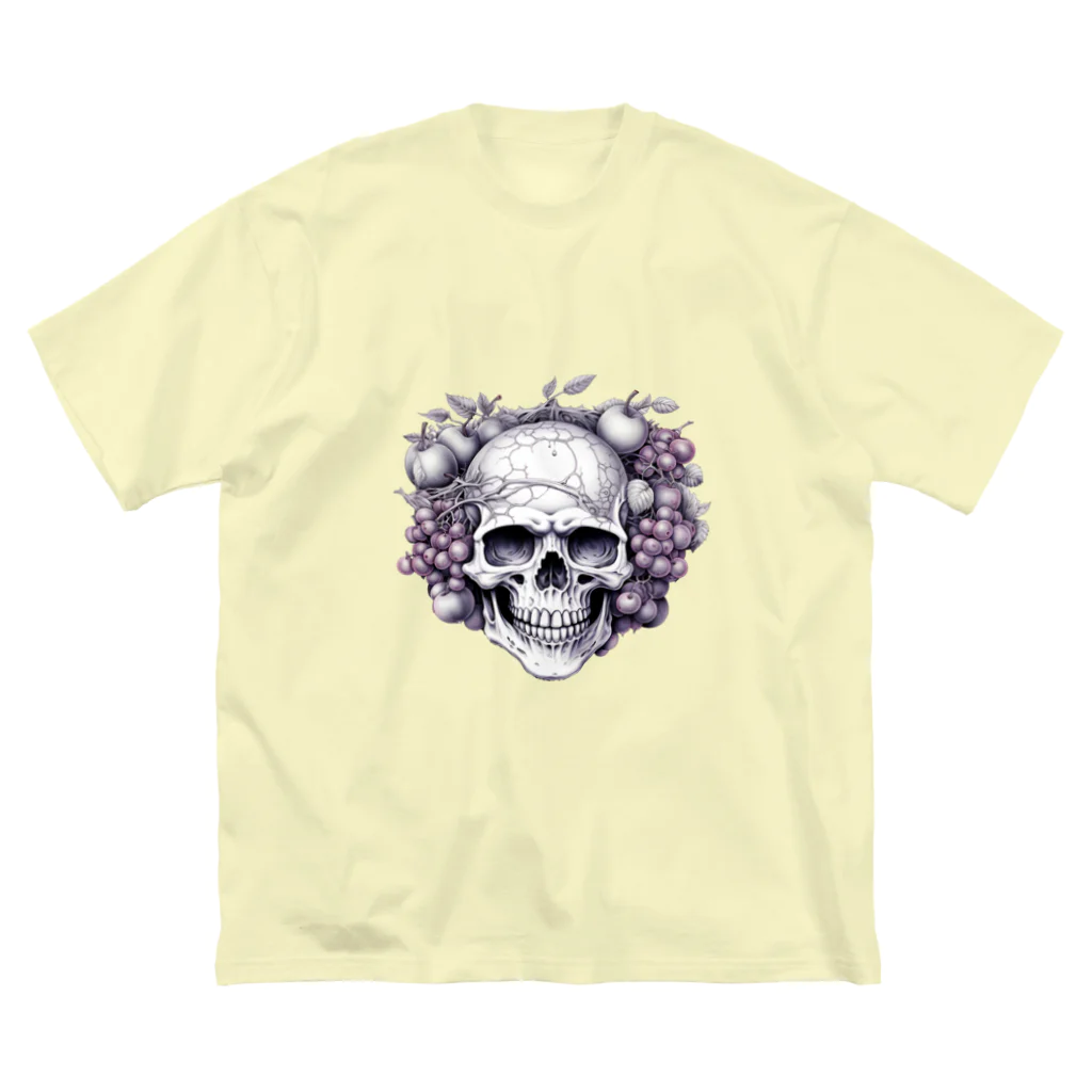 LCOMLのフルーツに囲まれたSKULL ビッグシルエットTシャツ