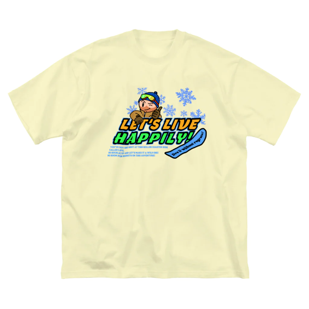 kazu_gの楽しく生きよう！（スノーボード）（ブルー） Big T-Shirt