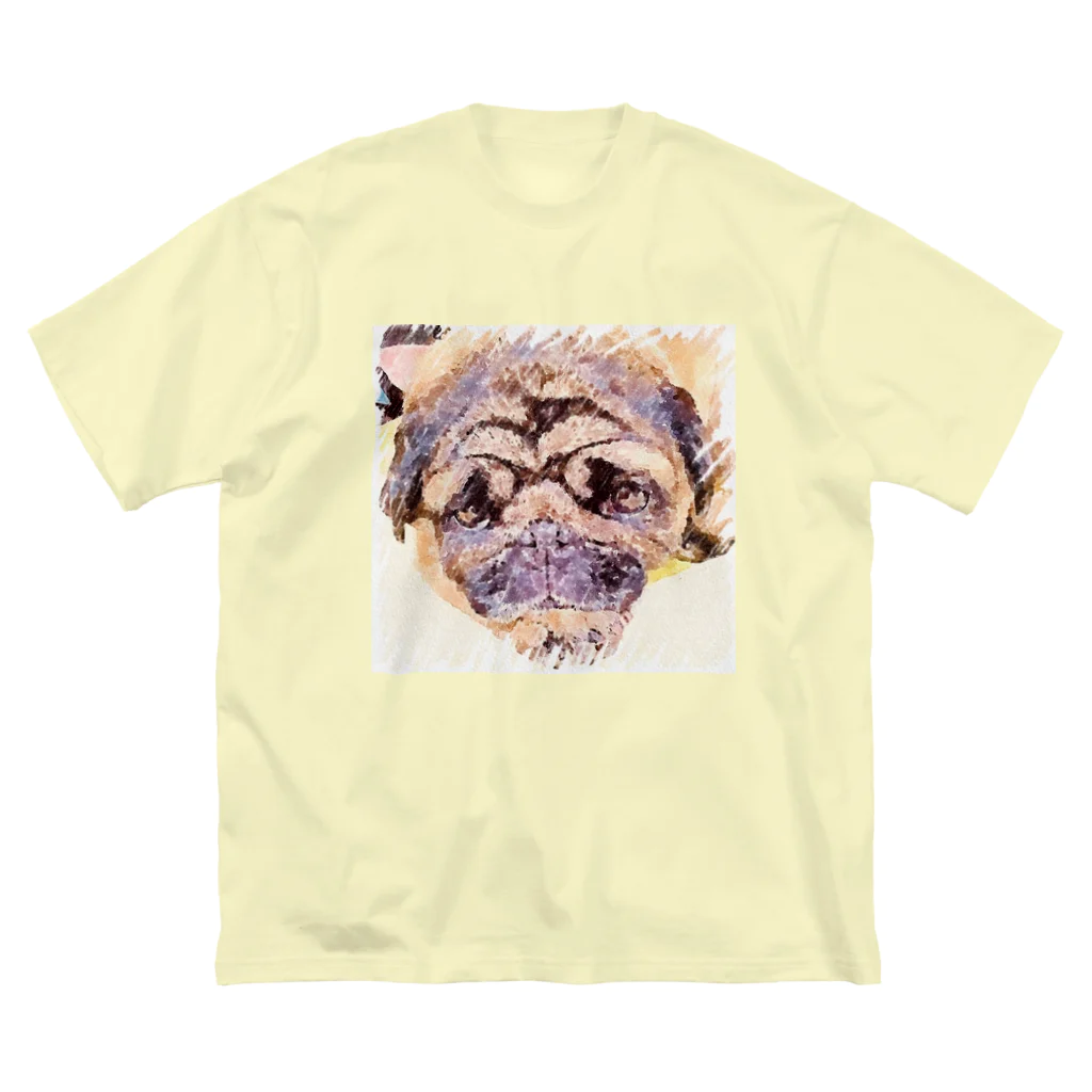 KenHana ハウスのパグ犬　花ちゃん ビッグシルエットTシャツ