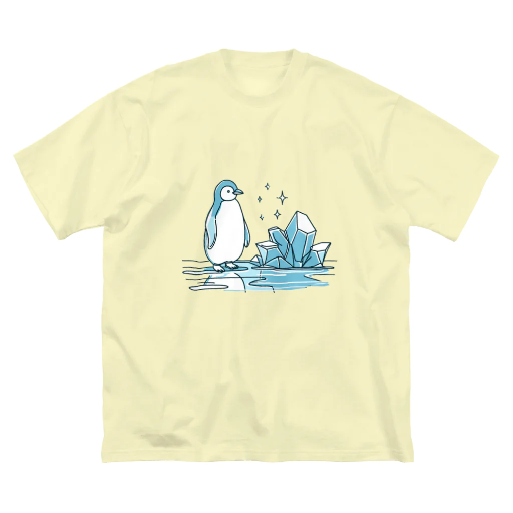 Green__teaのペンギンと氷塊 ビッグシルエットTシャツ