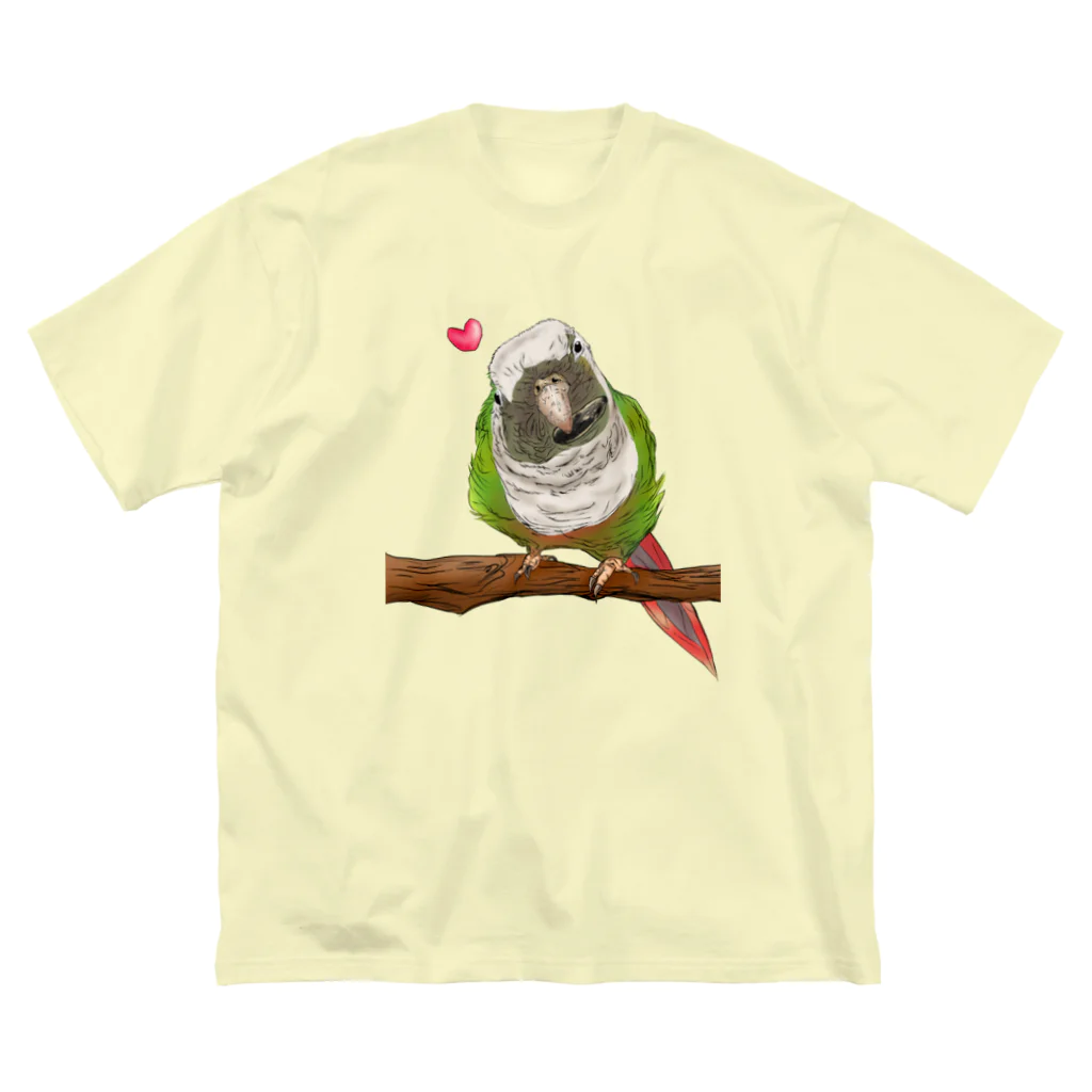Lily bird（リリーバード）のホオミドリアカオウロコインコ フルカラー① ビッグシルエットTシャツ