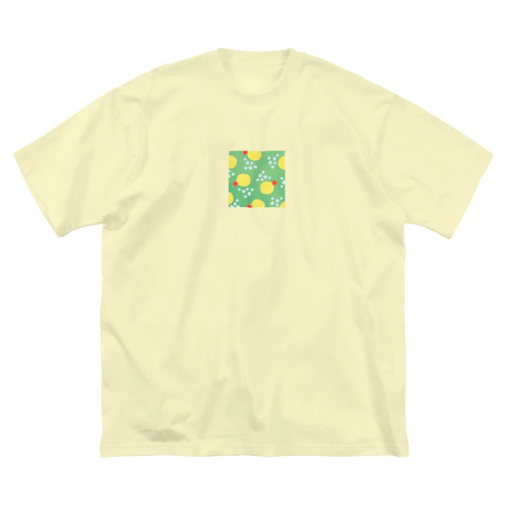 うさぎちゃんアイランドのクリームソーダっぽい水玉(真四角) ビッグシルエットTシャツ