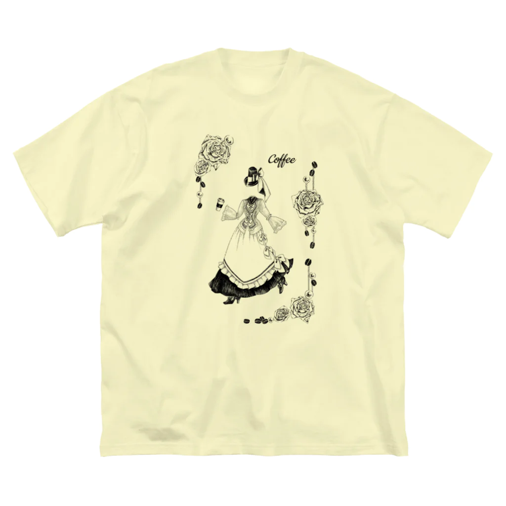 Prism coffee beanの【Lady's sweet coffee】コーヒー ビッグシルエットTシャツ