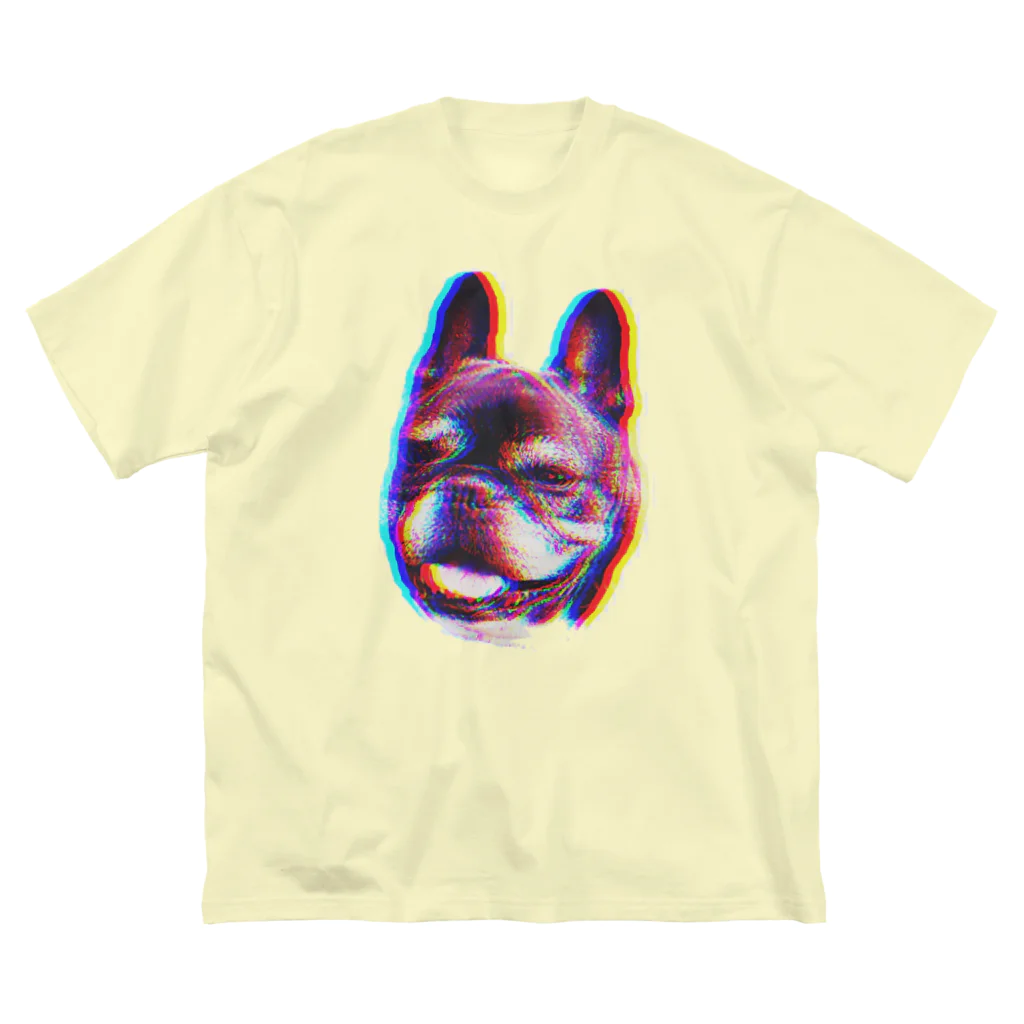 愛犬のドッグフード代を稼ぐTシャツ屋さんのにっこりマメ(レインボー) ビッグシルエットTシャツ