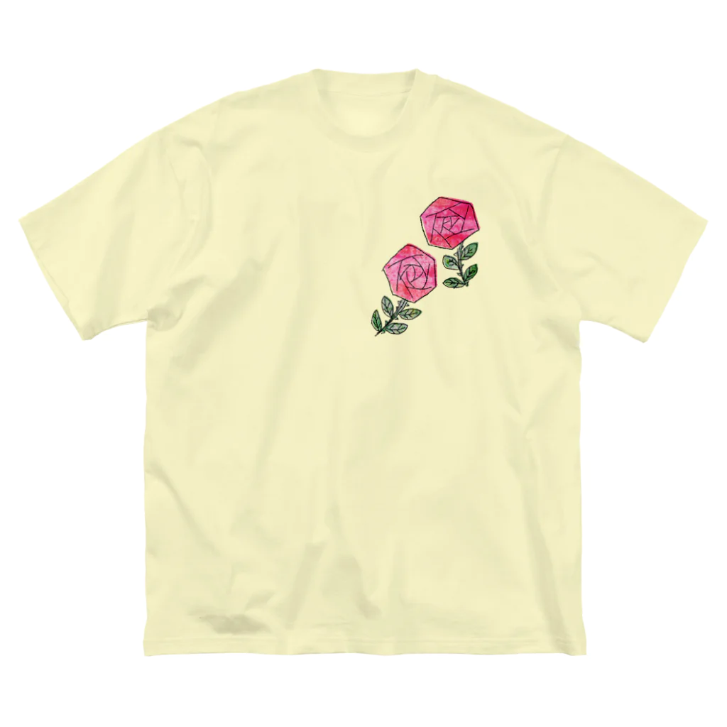 atelier mid＊shopのバラが咲いた ビッグシルエットTシャツ