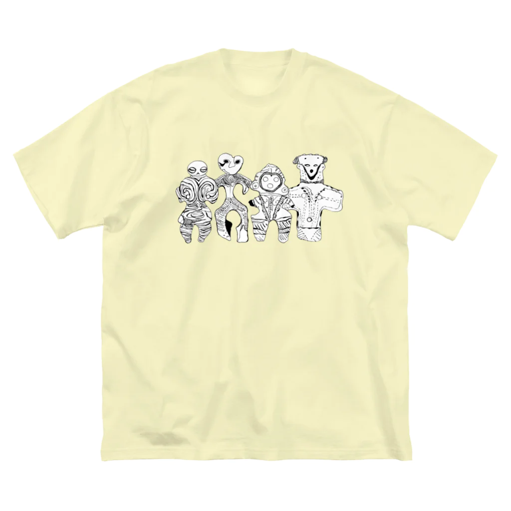 オガサワラミチの土偶4人組 ビッグシルエットTシャツ