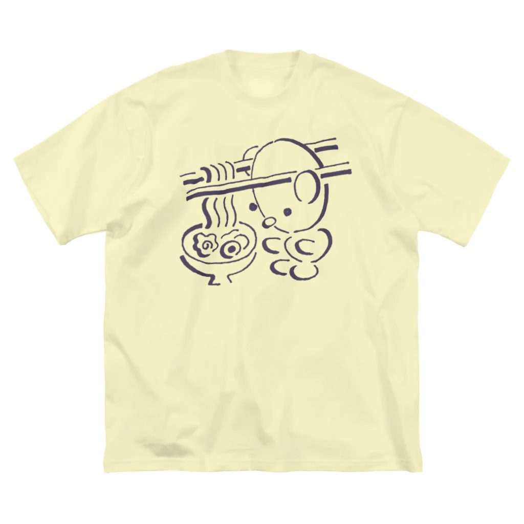 ヌトグランのミミハシ・らぁめん　黒インク ビッグシルエットTシャツ