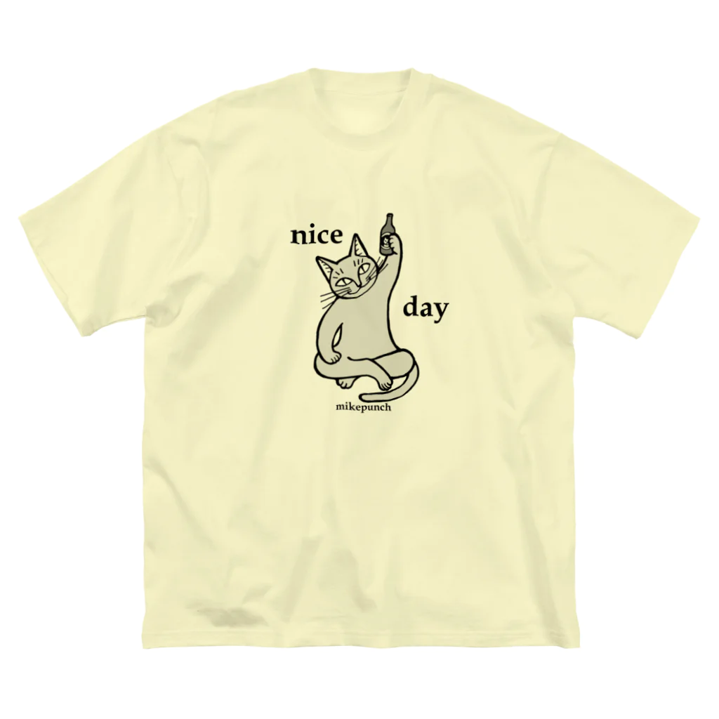 mikepunchのビールは正義 nice day ビッグシルエットTシャツ