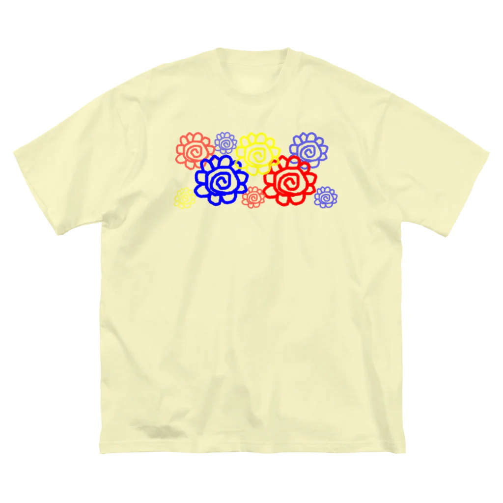 🐸かえるさんと仲間たち🐸のHAPPY花丸 ビッグシルエットTシャツ