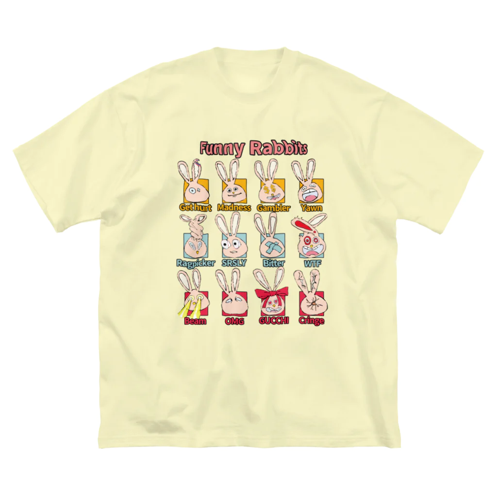 HIRAのご機嫌なうさぎ🐰　12匹ver ビッグシルエットTシャツ