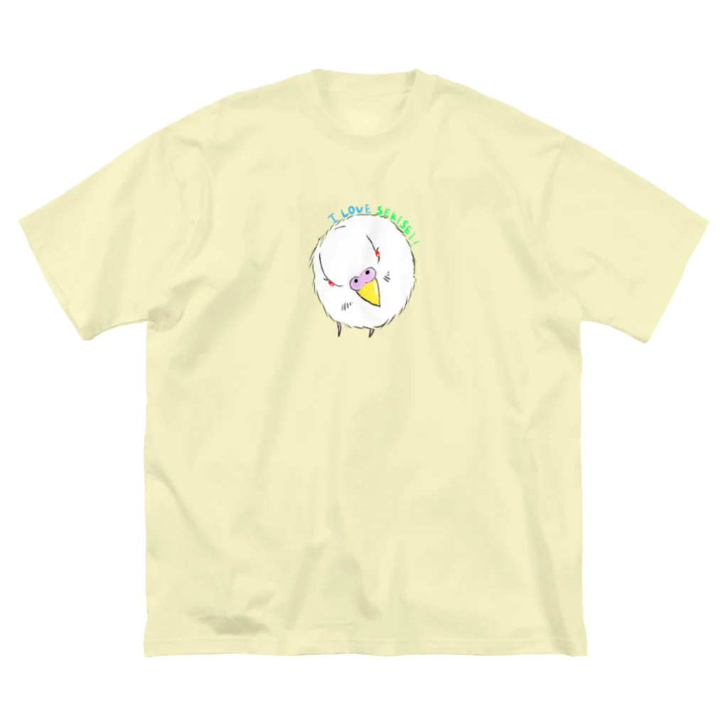 ソラハルインコ♡のセキセイインコ アルビノ ビッグシルエットTシャツ