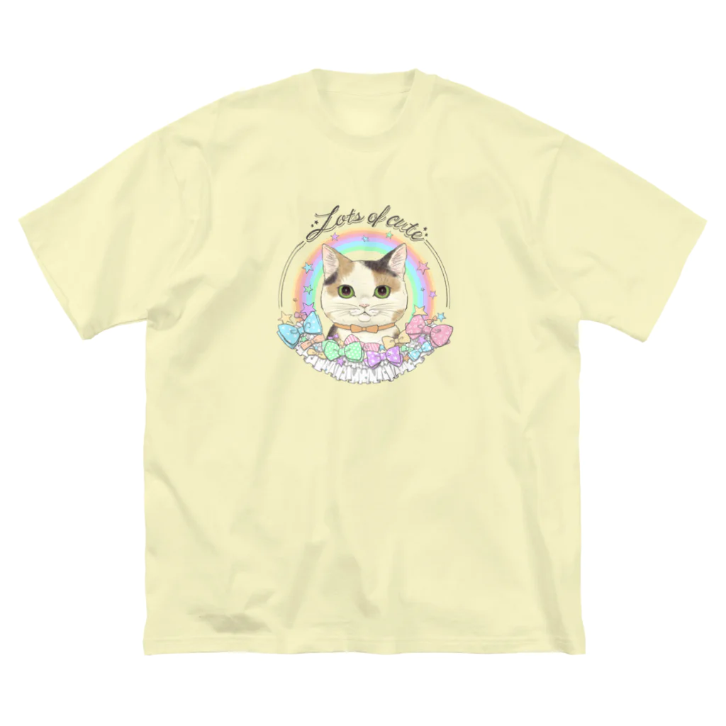 kima-maniのLots of cute 〜フリルとリボンと三毛猫と〜 ビッグシルエットTシャツ