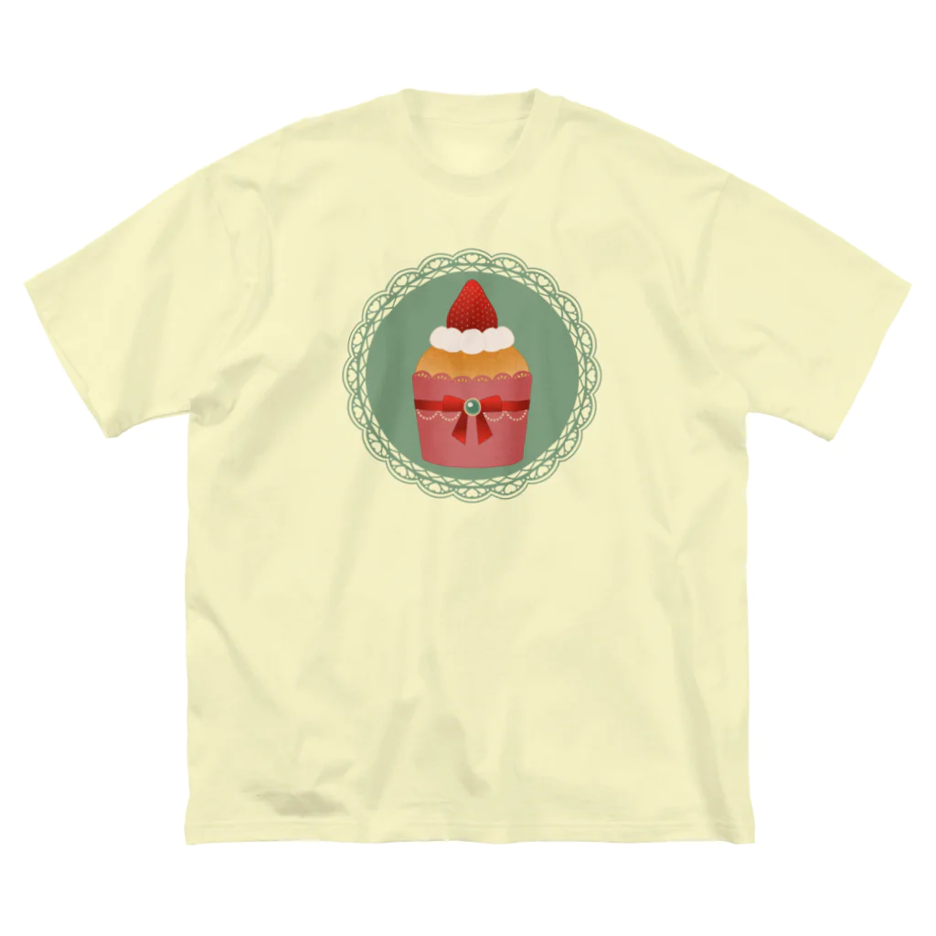 Ruby Candyのいちごのカップケーキ ビッグシルエットTシャツ