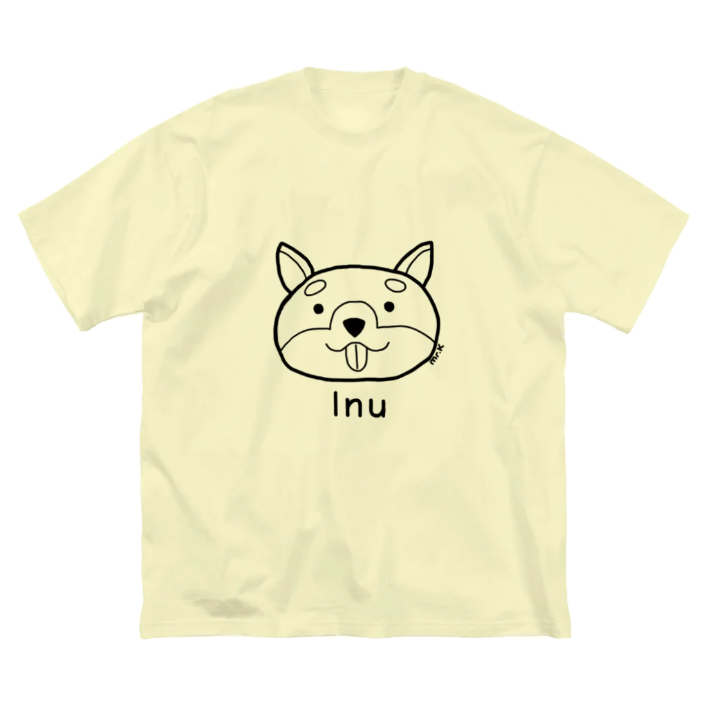 MrKShirtsのInu (犬) 黒デザイン ビッグシルエットTシャツ