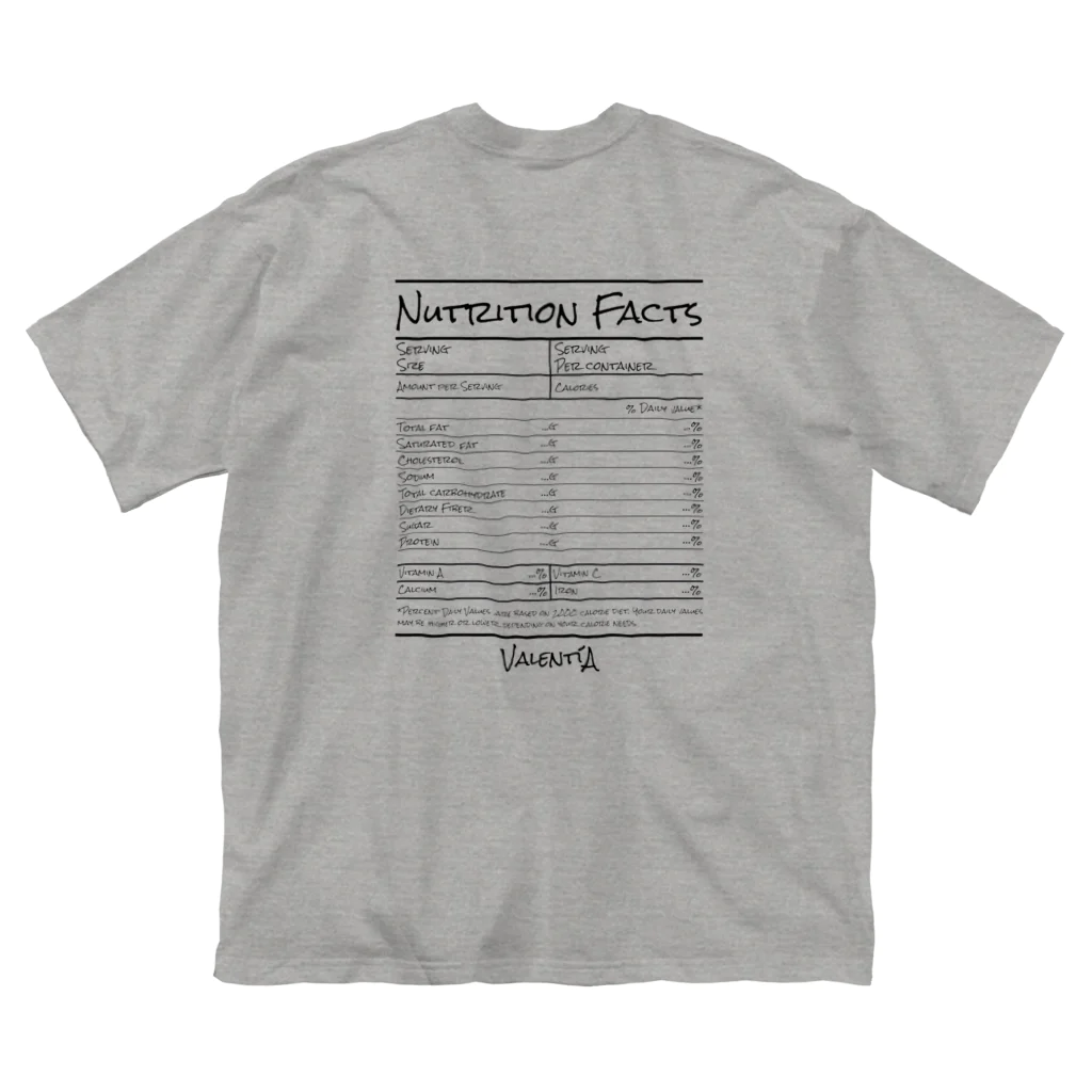 ValentíAの【nutrition facts series】 ビッグシルエットTシャツ