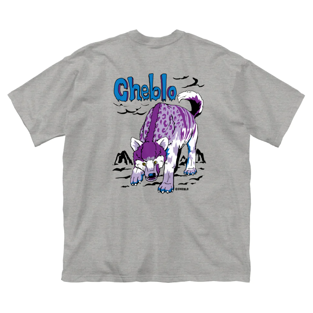 CHEBLOの紫の犬みたいなやつ ビッグシルエットTシャツ