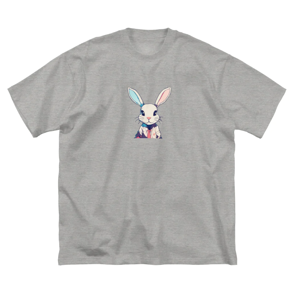 ロゴ屋さんのアニメーションうさぎ ビッグシルエットTシャツ