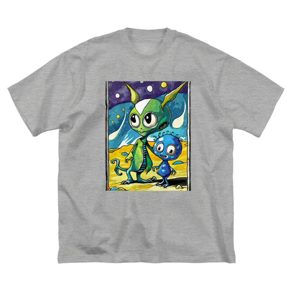 Paonのズーの可愛い宇宙人 ビッグシルエットTシャツ