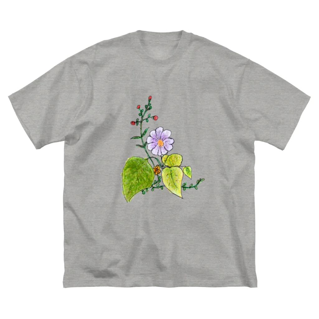 気ままに創作　よろず堂の花飾り ビッグシルエットTシャツ