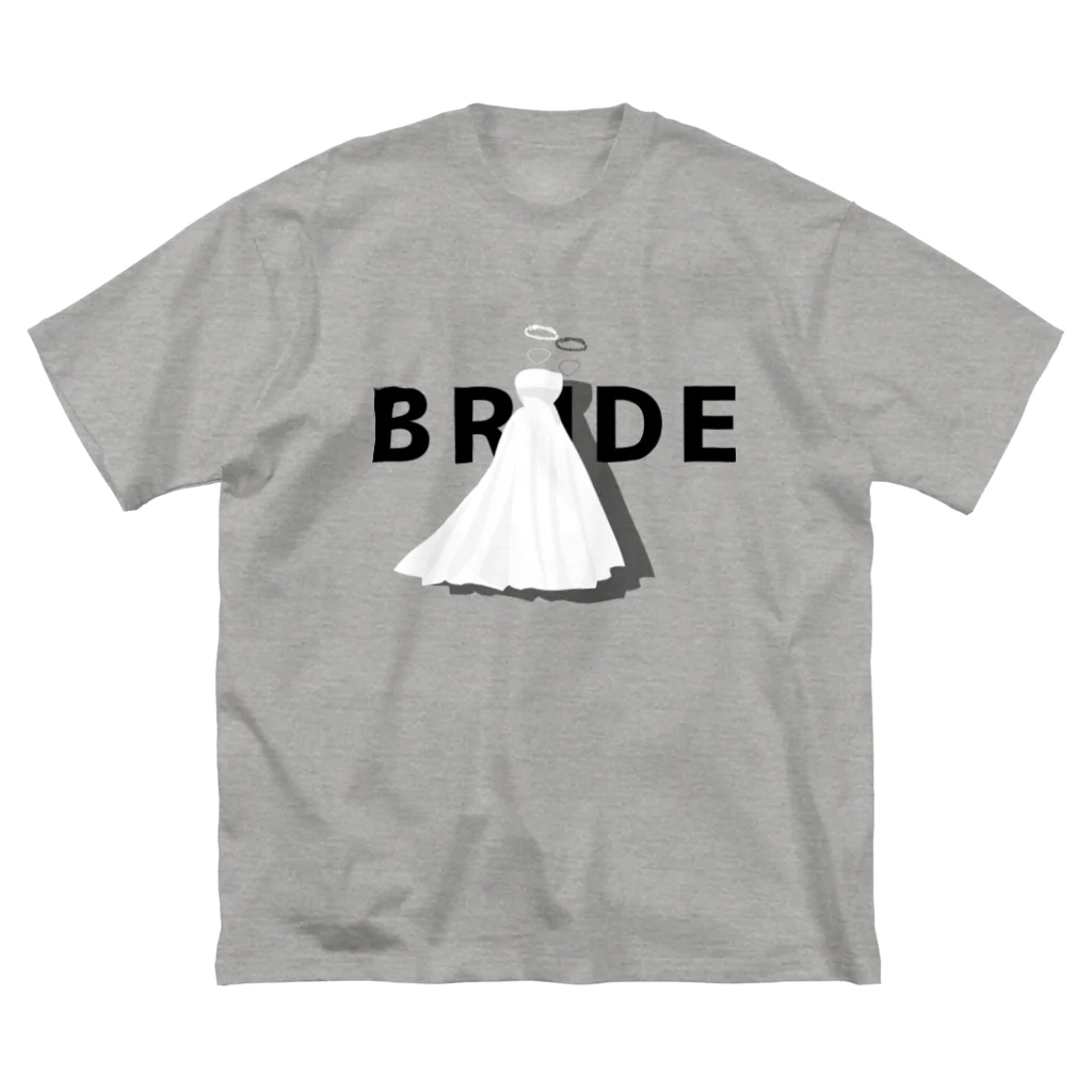 ペアTシャツ屋のシバヤさんのペア(BRIDE)ドレス_白_WB ビッグシルエットTシャツ