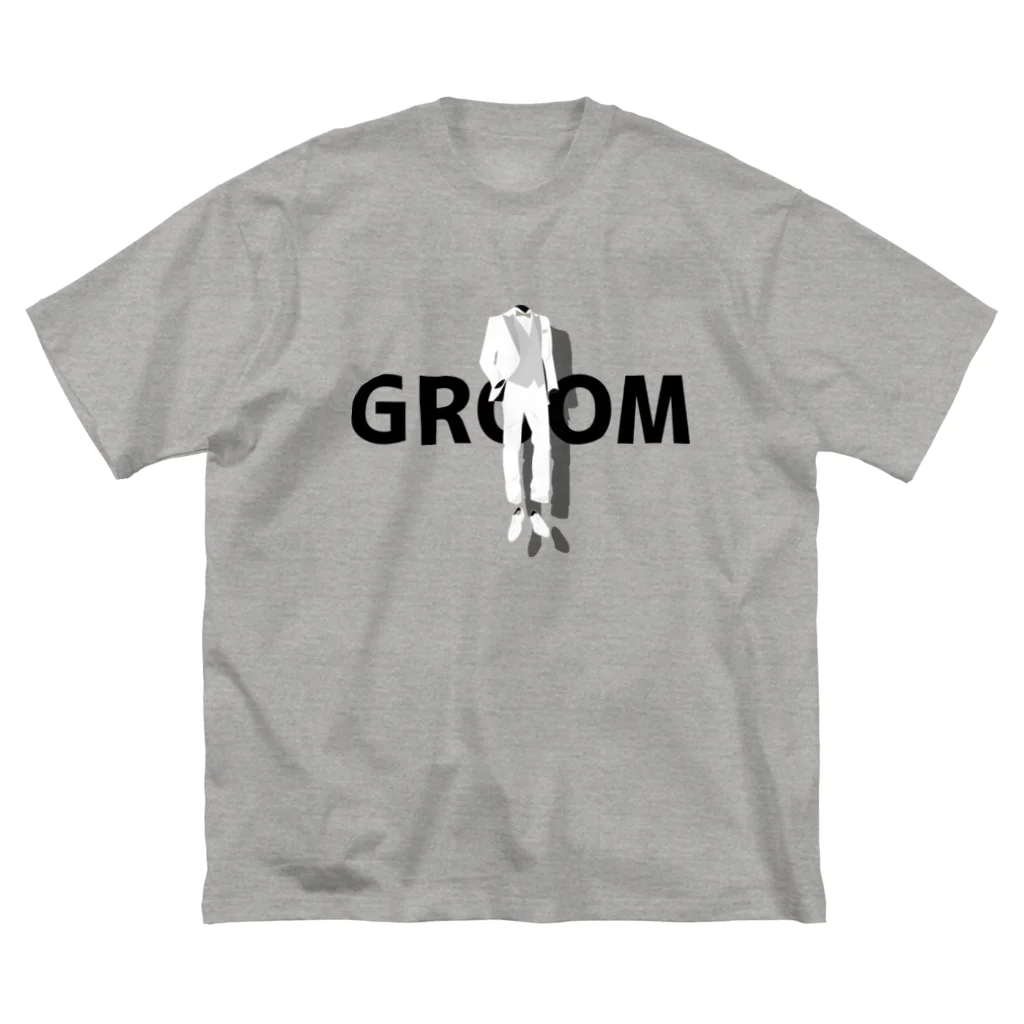 ペアTシャツ屋のシバヤさんのペア(GROOM)タキシード_白_FB Big T-Shirt