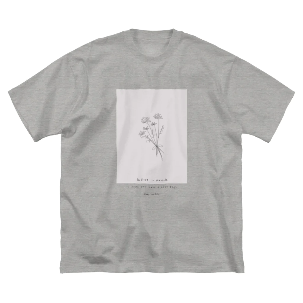 rilybiiの線画 marguerite bouquet ビッグシルエットTシャツ