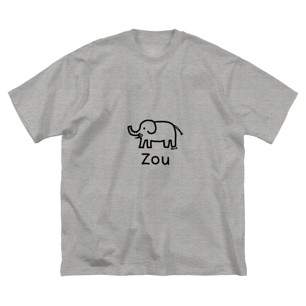 MrKShirtsのZou (ゾウ) 黒デザイン ビッグシルエットTシャツ