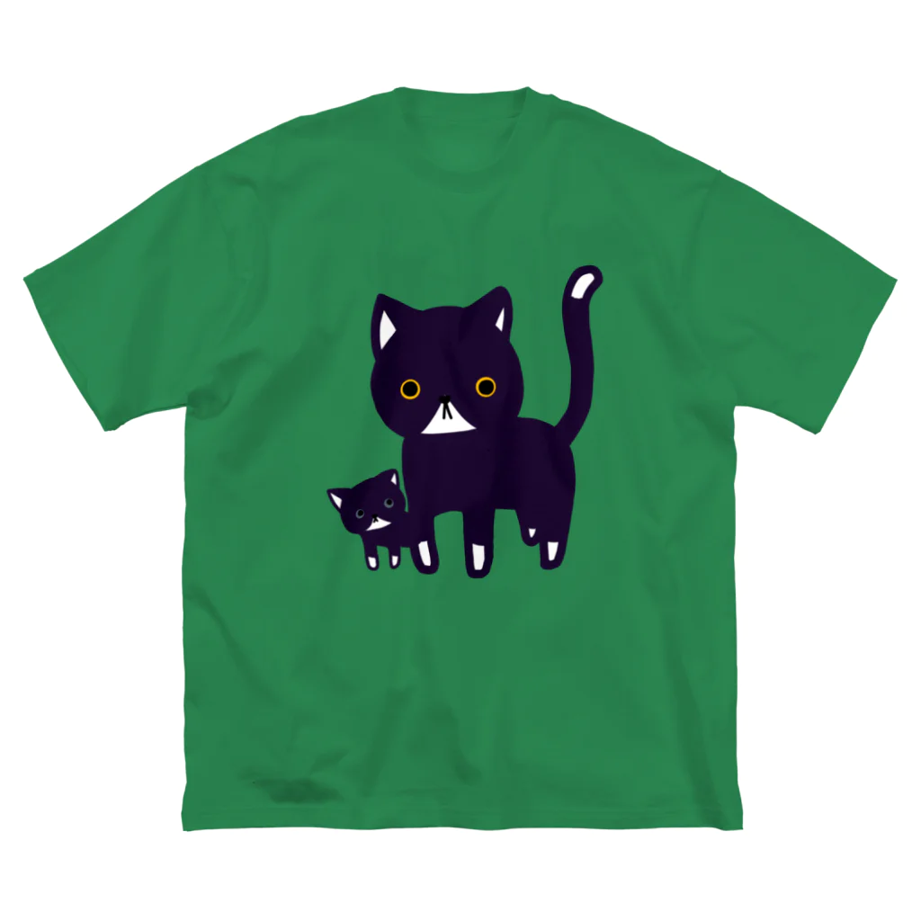 のほほん屋のねこのおやこ ビッグシルエットTシャツ