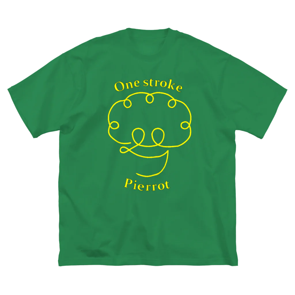 One stroke PierrotのOne stroke Pierrot (黄線) ビッグシルエットTシャツ