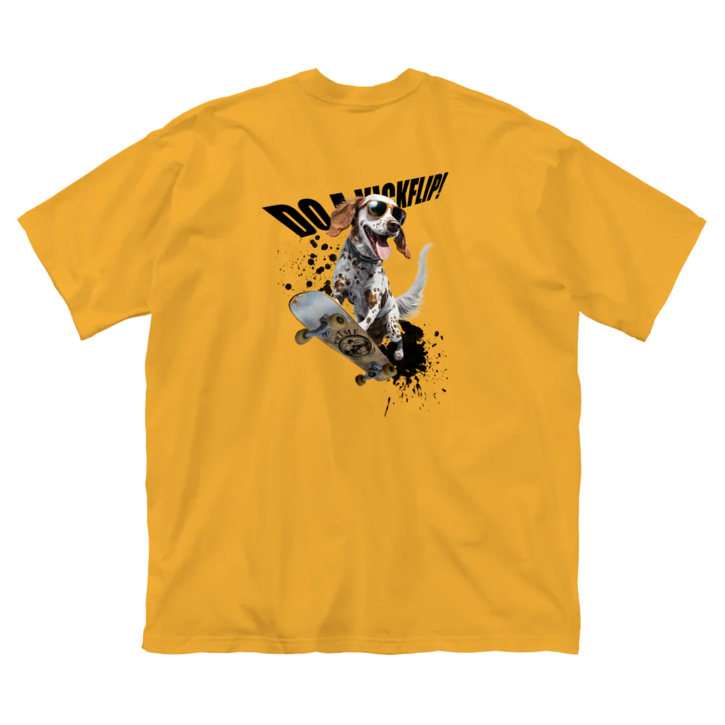 -BRIGHTS-のスケボー犬のDO A KICKFLIP!!ブラック Big T-Shirt