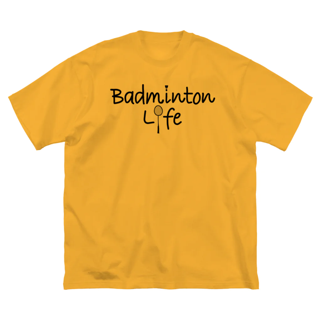 sports_tower スポーツタワーのバドミントン・Badminton・文字・おしゃれ・スポーツライフ・ラリー・デザイン・Tシャツ・スポーツ・かっこいい・かわいい・女子・男子・羽球・シャトル・スマッシュ・ラケット・プレーヤー・選手 ビッグシルエットTシャツ