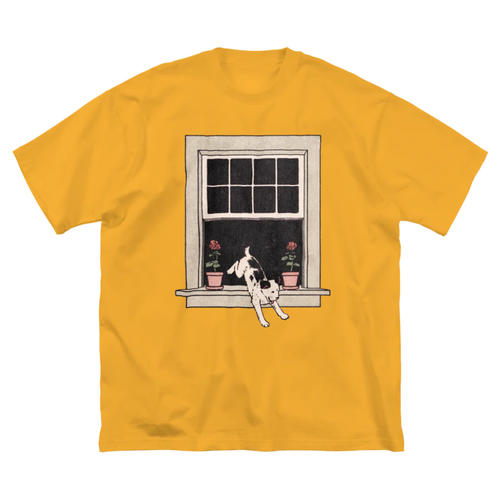 Saza-nami Antique designのとびだせ！ワンちゃん ビッグシルエットTシャツ