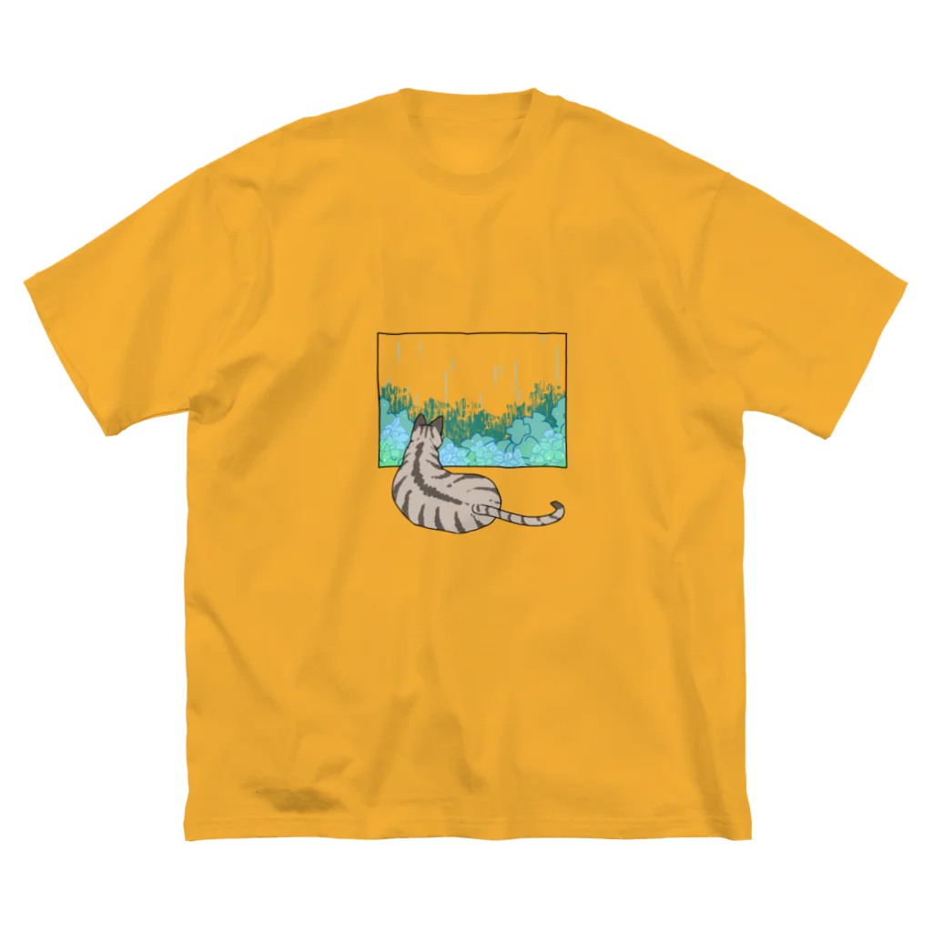 なごの殿と梅雨／猫 ビッグシルエットTシャツ