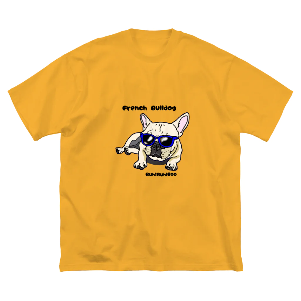 BuhiBuhiBooのサングラスフレンチブルドッグ  ビッグシルエットTシャツ