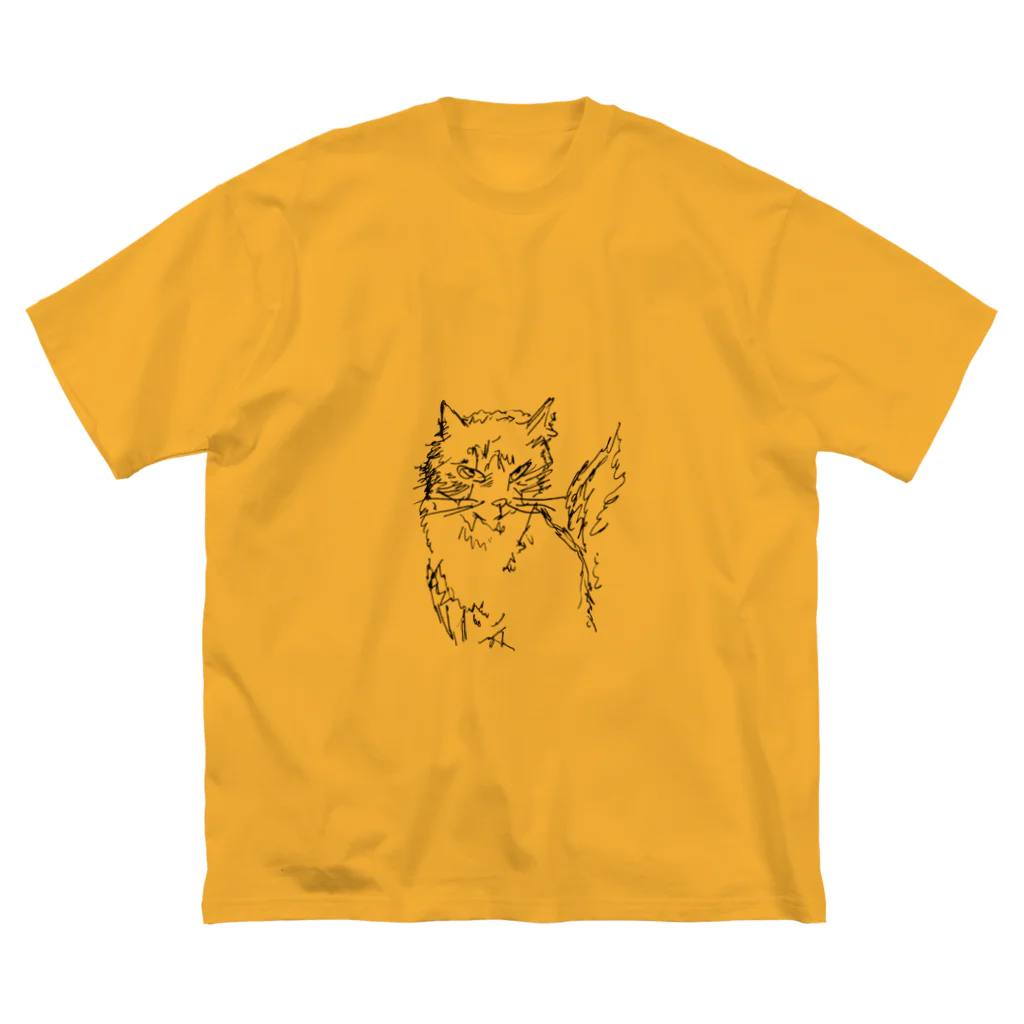 冗談の猫のTシャツ ビッグシルエットTシャツ