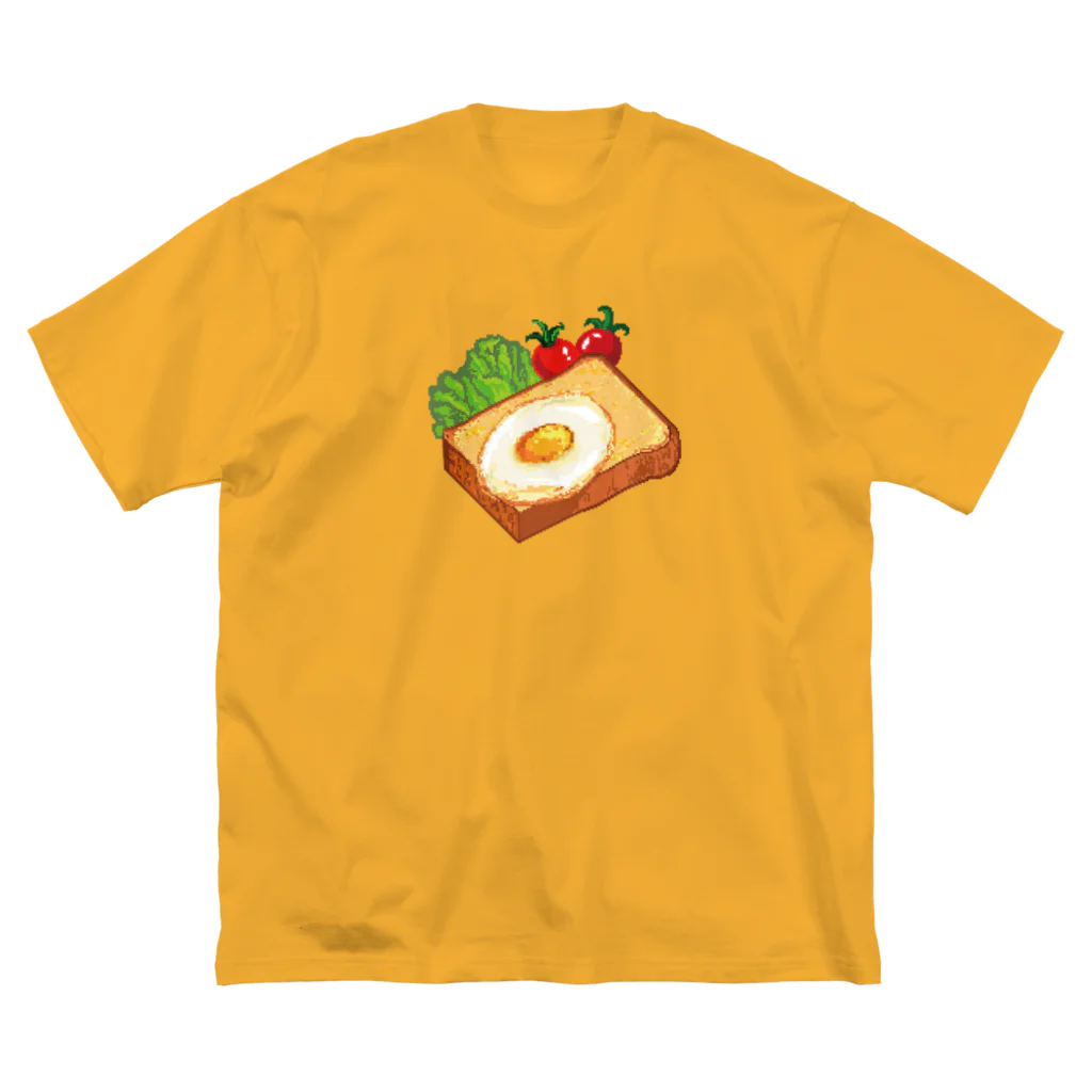 Wonder Bird Forestのピクセル・目玉焼きトースト ビッグシルエットTシャツ