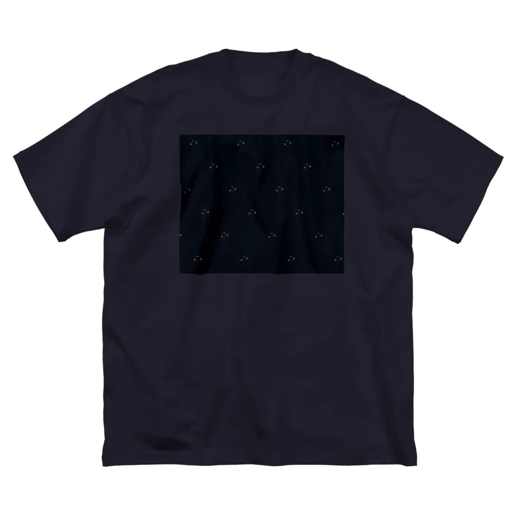 rilybiiのnavy × little flower pattern Big T-Shirt