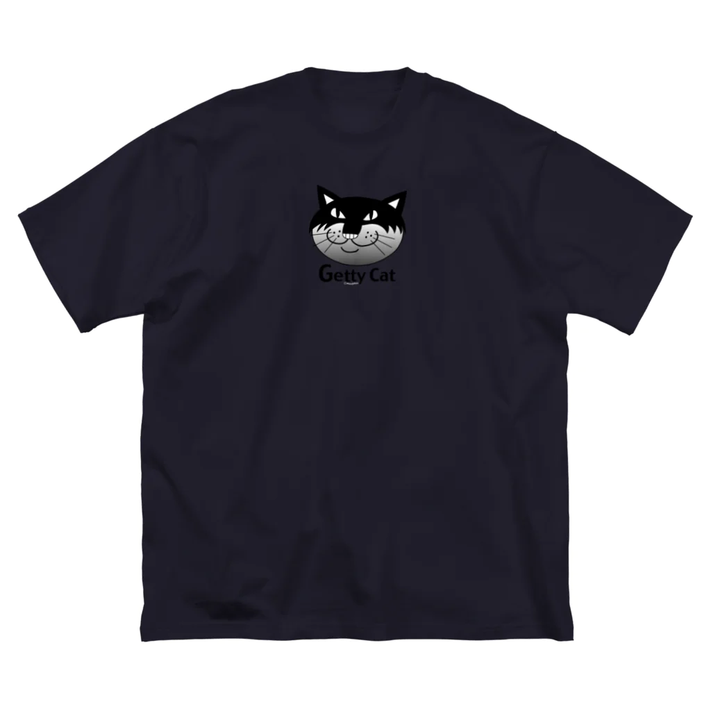 Illustrator Moca&Ram shopのネコのゲッティ/Getty Cat ビッグシルエットTシャツ