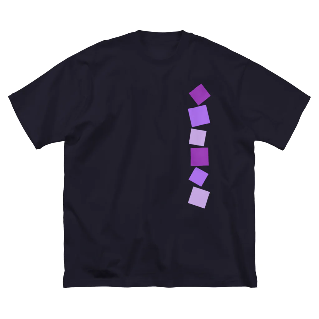 つきしょっぷの紫色の四角形 ビッグシルエットTシャツ
