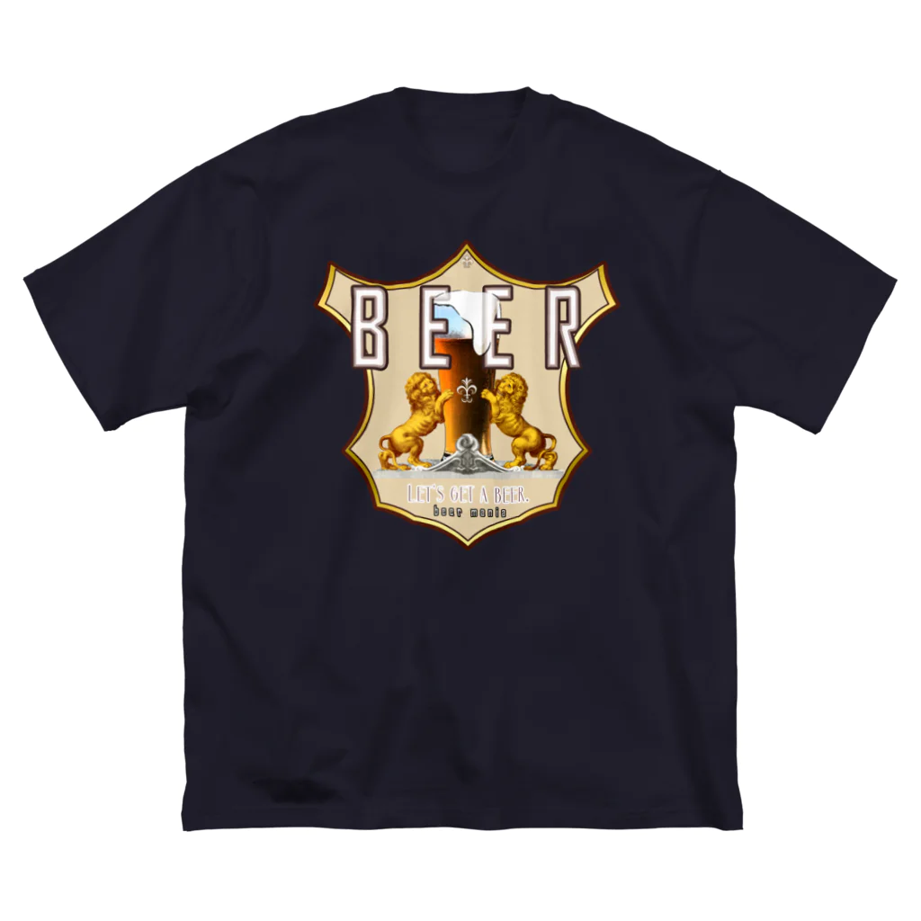 PALA's SHOP　cool、シュール、古風、和風、のＢＥＥＲ　エンブレム　５ ビッグシルエットTシャツ