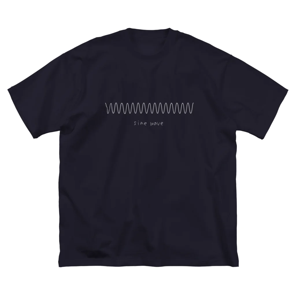 mee.のsine wave white ビッグシルエットTシャツ