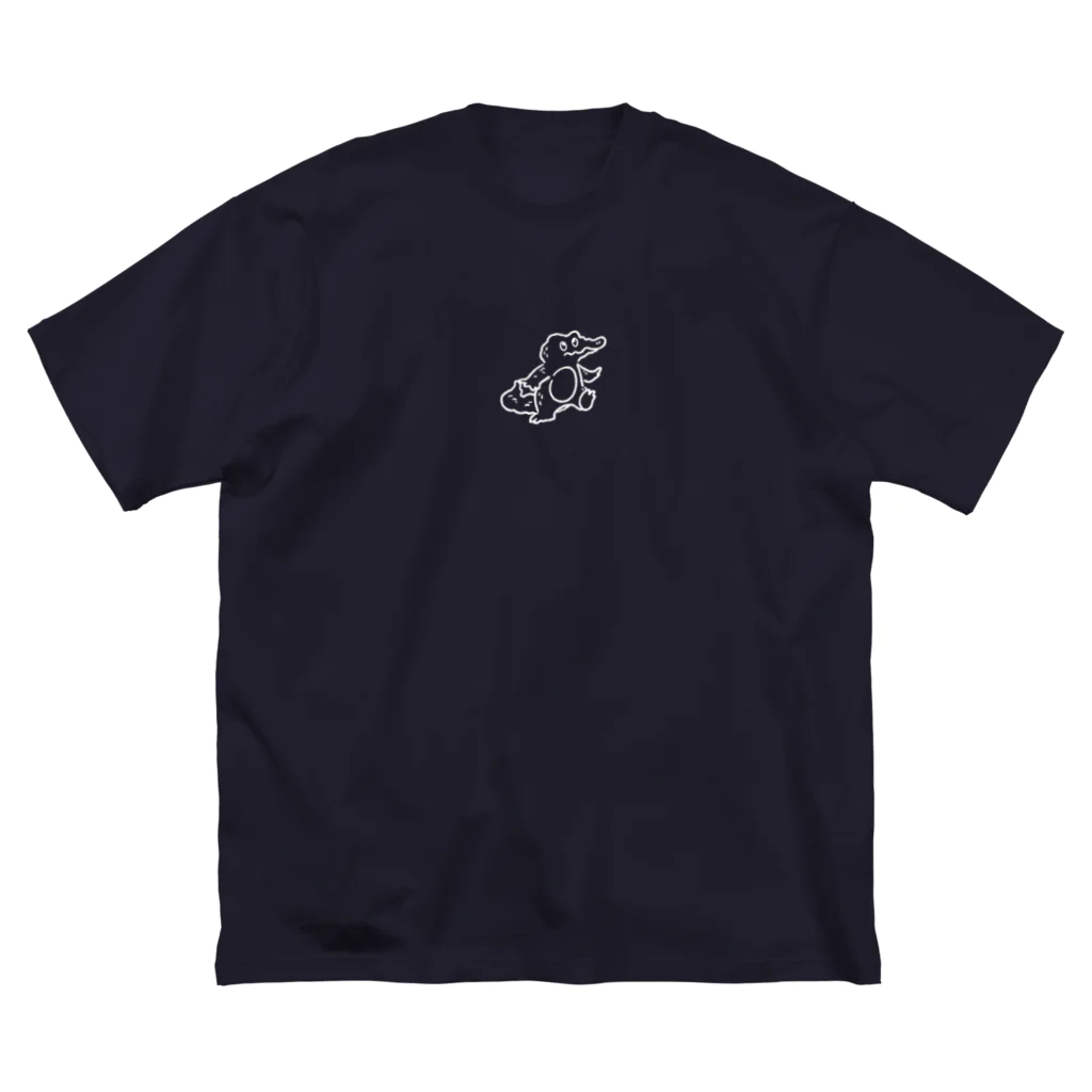 chocochachaのワニ（白） ビッグシルエットTシャツ