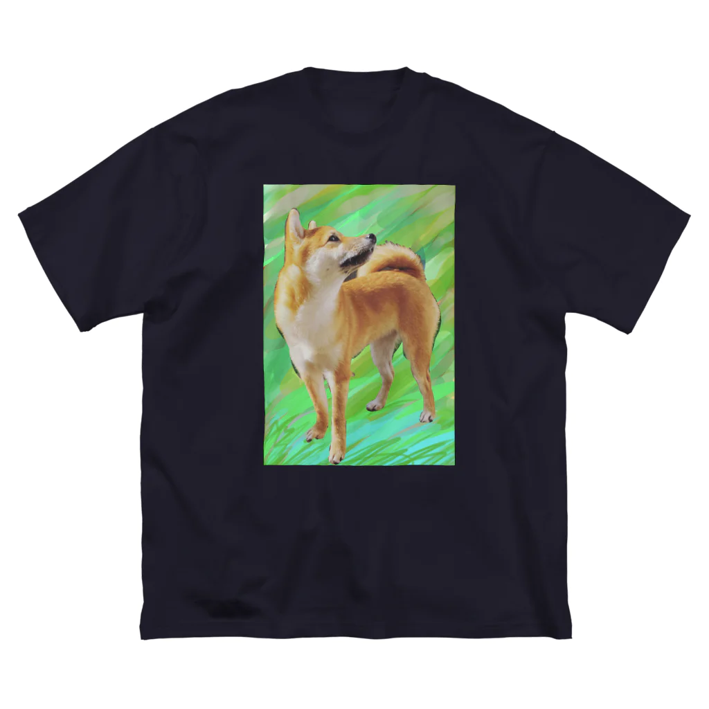 柴犬non-foxの草原の豆柴 ビッグシルエットTシャツ